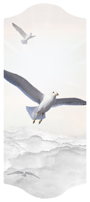 DARAY-C-101-WT Journey Home Clouds Birds White